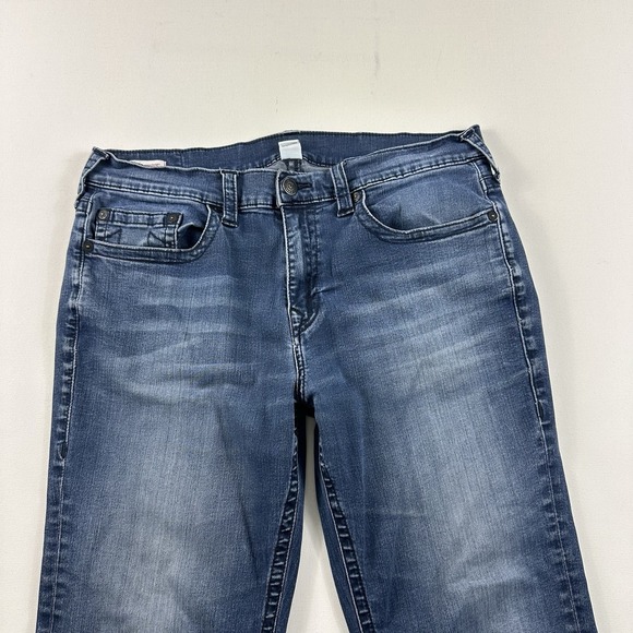 True Religion‎ Jeans Loose Straight Devin No Flap Cold Blue Mens 38x27 - Picture 6 of 11